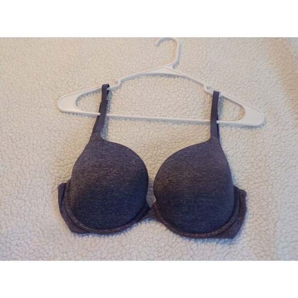 Victoria Secret Padded Perfect Coverage Bra 36C Grey Underwire - Picture 1 of 3